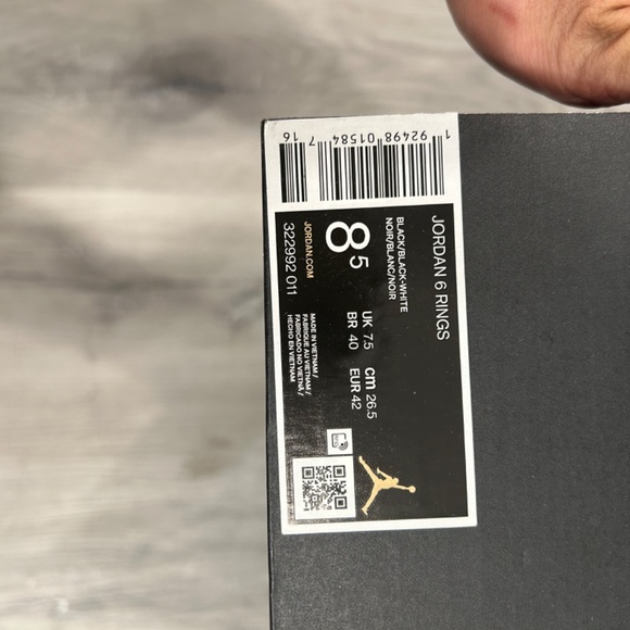Jordan 6 rings black (8.5) - Picture 6 of 7